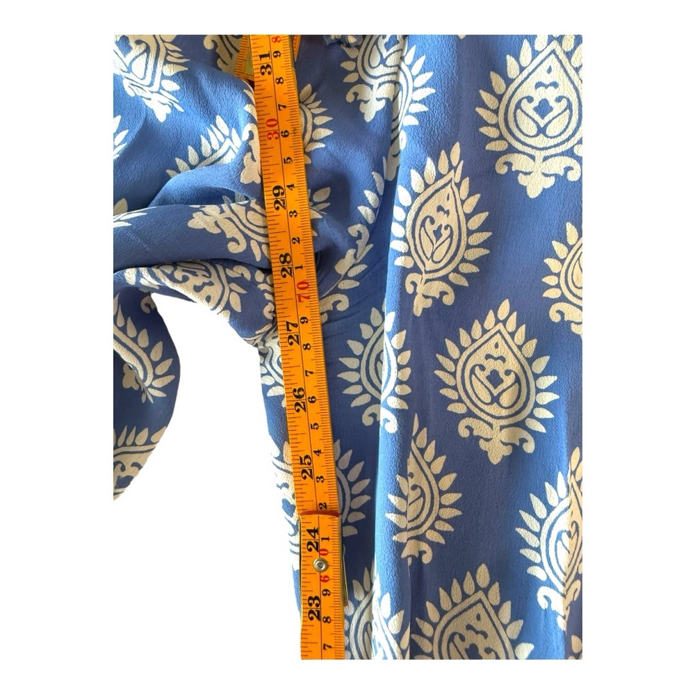 Lucy Love Blue and White Patterned Pants with Split Leg - Picture 5 of 7